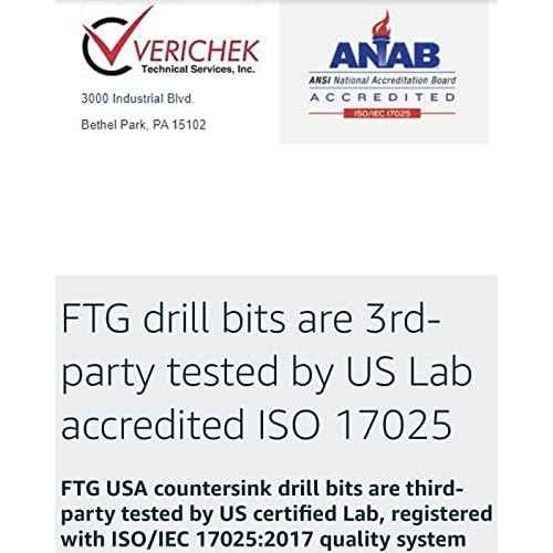 FTG USA Adjustable Wood Countersink Drill Bit Set #6#8#10#12 with Tapered Drill Bits for Woodworking