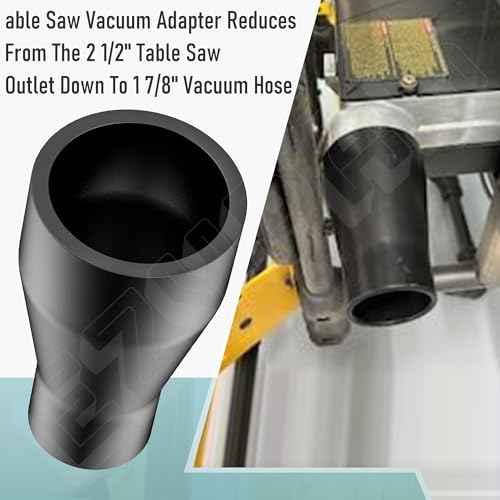 Table Saw Vacuum Adapter 2 1/2" Outlet | Dust Collection Adapter for DeWalt Table Saw DWE7491 DWE7485 - Easy to install, Black