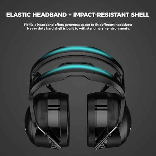 ProCase Extra Large SNR 37dB Noise Cancelling Headphones, NRR 30dB Hearing Protection Ear Muffs for Adults Noise Reduction, Wide Size Adjustment and Comfortable -Black