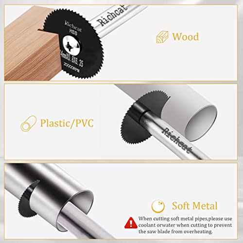 Richcat PVC Pipe Inside Cutter,Inside Pipe Cutter,Internal Plastic Pipe Cutter,Plumbing Internal Plastic ABS Pipe Cutter Set,1/4" Hex Shank,High Speed Steel(5 Black Saw Blades)