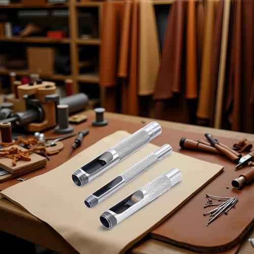 3 Pcs Grommets Hole Punch, Steel Hollow Leather Punch Set, 3-Piece Set (1/4, 3/8, 1/2 inch) is an Original Accessory for The Grommet Tool Kit, Grommet Kits