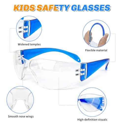 Kids Safety Glasses Bulk-28 Pack Child Size Safety Goggles, ANSI Z87.1 Certified,Ideal for Nerf Party/Science Projects/School,Eye Protection for Kids