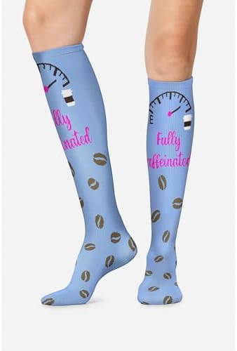 Cherokee Women's 10-15mmHg Compression Socks – Fun Print Knee Highs with Light Support, Soft Feel - PRINTSUPPORT