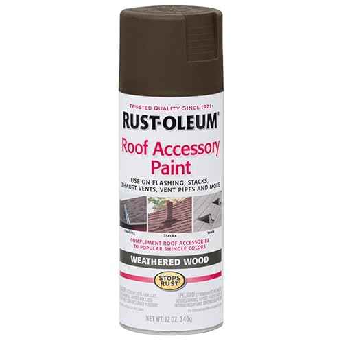 Rust-Oleum 285217 Roofing Accessory Coating Spray, 12 oz, Weathered Wood