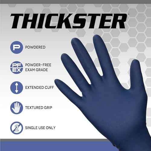 SAS Safety 6604-20 Thickster Powder-Free Latex Disposable Glove, X-Large, Pack of 50