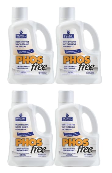 Natural Chemistry Phosfree, 3 L, 4 Pack, Phosphate Remover, Quick and Easy to Use, Improves Filter Performance, Reduces Pool Maintenance