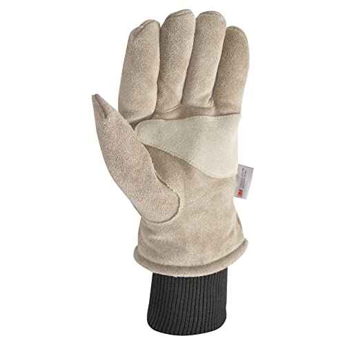 Wells Lamont Men's HydraHyde Insulated Split Leather Winter Work Gloves, Medium (1196M)