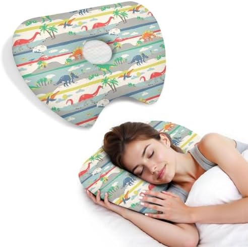 Ear Piercing Pillow for Side Sleepers with Washable Cover Pillows with Holes for Ear Pain,Donut Pillow for Adults CNH Ear Pain Relief Pressure Sores Ear Pillow with Hole in Center