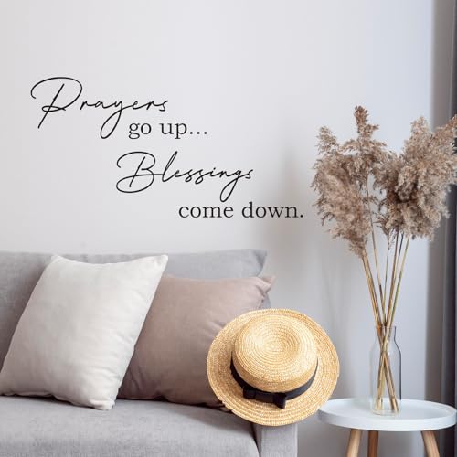 Prayers Go Up Blessings Come Down Vinyl Wall Decal Inspirational Sayings Living Room Bedroom Wall Decal Home Decoration