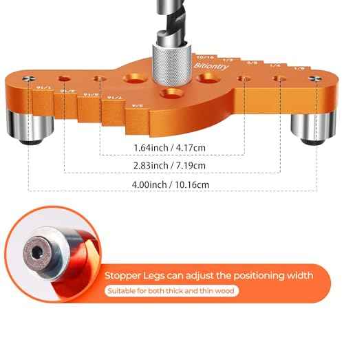Dowel Jig Kit for Floating Shelf Bracket(& 1/2" x 11.8" Drill Bit), Self-Centering Scriber(& 1/4", 5/16", 3/8" Drill Bit),Drill Guide for Hidden Shelf Brackets & Mantels,Centering Hole Drill(Orange)