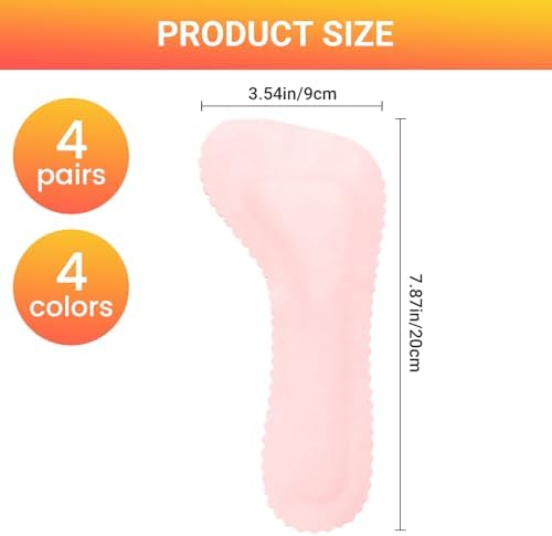 4Pairs High Heel Inserts for Women,Invisible Adhesive Cushion Insoles,Heel Cushion Inserts Liners,Sandal Insoles,Comfort Shoe Inserts Pads for Sandals Flats Pump Dress Shoes Boots (4 Colors)