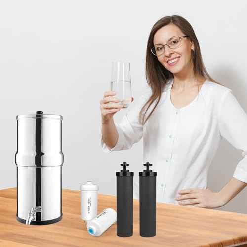 Water Filter Replacement for Berkey¢ç, 2 Black Carbon Filters and 2 Fluoride Filters Compatible with Berkey¢ç Gravity Water Filter System