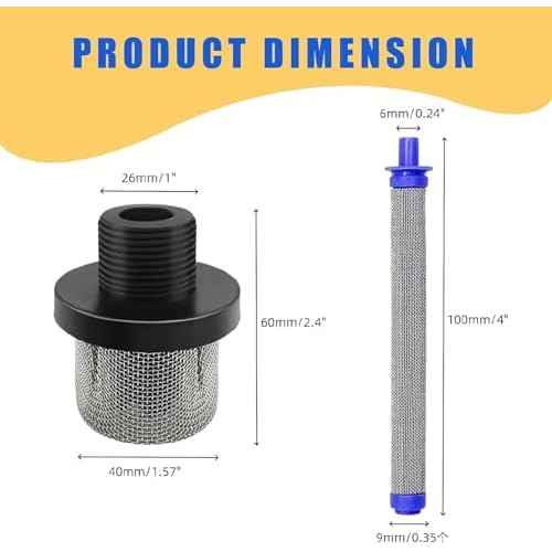 Replacement Filters Set for Graco Paint Sprayer Filters, Includes 1pk 288716 3/4-Inch Inlet Strainer Thread and 3pk 288749 Airless Spray Gun Filter, with for Graco Airless Paint Sprayers Gun