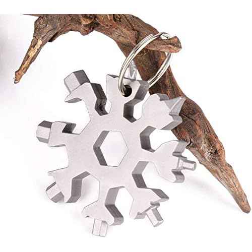 3 Pack 18-in-1 Snowflake Multi Tool, Stainless Steel Snowflake Multi-Tool Bottle Opener/Flat Phillips Screwdriver Kit/Wrench, Durable and Portable to Take