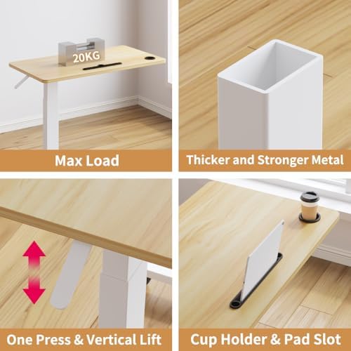 Overbed Beside Table,Bed Desk,Hospital Bedside Table,Pneumatic Mobile Laptop Computer Standing Desk Cart with Tray