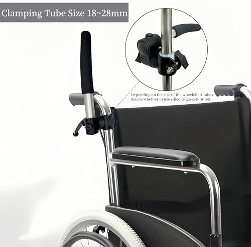 Wheelchair Handle Extenders，Adjustable Stroller Extension Rack，Universal Handlebar Extension Push Bar for Wheel Chair & Indoor Exercise Bike for Adults-2 Pack