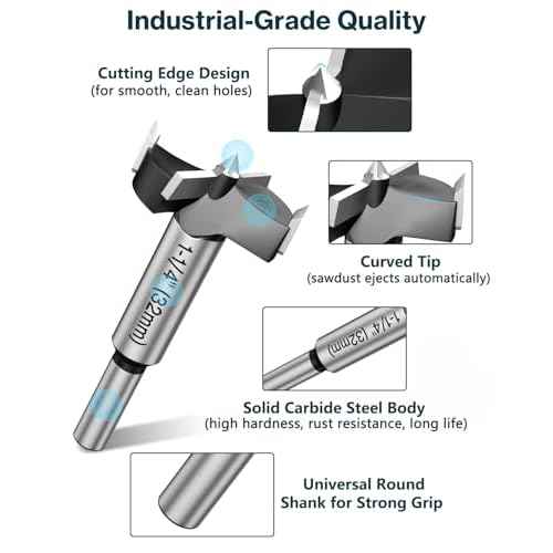 Forstner Drill Bit Set for Wood, Lytool 10 Piece Forstner Bits for Wood, Woodworking Drilling, Auger Opener Round Shank Drilling Cutting Tool for Hardwood, Softwood, Plastic, Plywood, MDF