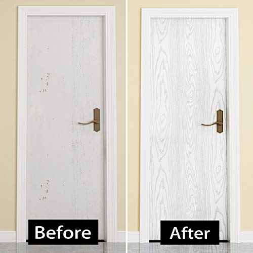 Livelynine White Peel and Stick Wallpaper Wood Contact Paper for Cabinets Adhesive Wood Grain Vinyl Wrap for Kitchen Furniture Door Textured Wood Countertop Waterproof Wall Paper Bathroom 15.8x78.8