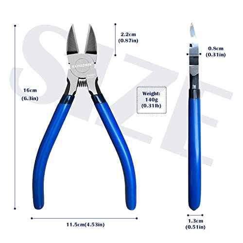 Wire Cutters 6 Pack, KAIHAOWIN 6 inch Dikes Small Wire Cutters Flush Cutters Wire Snips Clippers Diagonal Cutters Side Cutters Cutting Pliers for Crafting