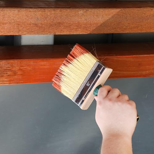 Bates- Deck Stain Brush Set, 3 Pack, 3¡±, 4¡± and 6¡±, Deck Stain Applicator, Red Handle, Stainless Steel Ferrule