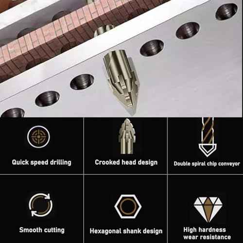 Four Bladed Serrated Eccentric Drill Bit (4/5/6/8/10/12mm) for Stone, Glass, Concrete, Wood, Brick, Metal,Multi Functional Super Hard Bevel Head Eccentric Drill bit