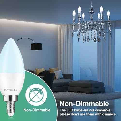 40 Pack Chandelier Light Bulbs 60 Watt Equivalent, Candelabra LED Light Bulbs, E12 LED Bulb Daylight 5000K, Type b Light Bulb 5.5W, Candelabra Base, 120V, B11 Candle Light Bulb, Non-Dimmable