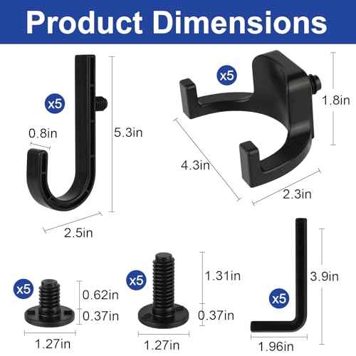 21 Pcs Storage Shed Tool Hooks, Craftsman Shed Shelves Accessories for Hanging Organization J/U-Shape ABS Hanger with Replacement Screws for Wrench Shovels Rakes (Black)