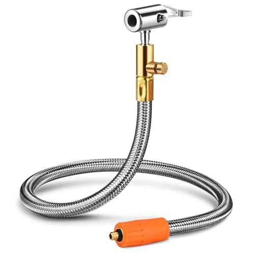 Quick Air Release Extention Replacement Hose for Portable Air Compressor, 1/4'' Thread Only Applicable to Certain Battery-Powered Portable Air Pumps. (24''/60cm)
