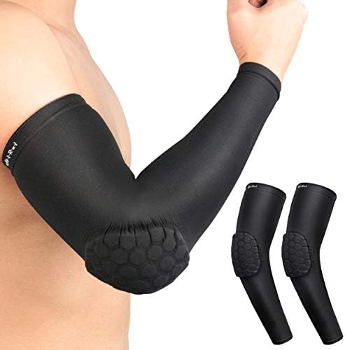 HiRui Elbow Pads for Teenagers Men Women, Elbow Brace Basketball Shooter Sleeves Arm Compression Sleeves