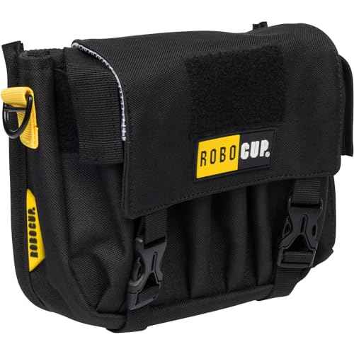ROBOCUP AC Belt Organizer Pouch with Silent Main Storage Pocket, Two Nylon Buckles, Hook&Loop Patch Area, Metal D-Ring, Multiple Tool Slots, Designed for Professionals Working in Film, TV and Photo