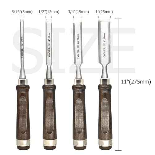 11" Wood Chisel Sets for Woodworking, Semi-Circular Edge Blade Chisel Woodworking Tools, Woodwork Chisel Carpentry Tools-4 Pack