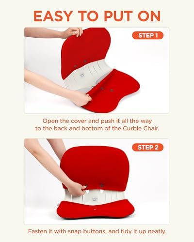 curble Wider Cover, for Wider Chair, Ergonomic Chair Back Support and Lumbar Support (Cover Red)