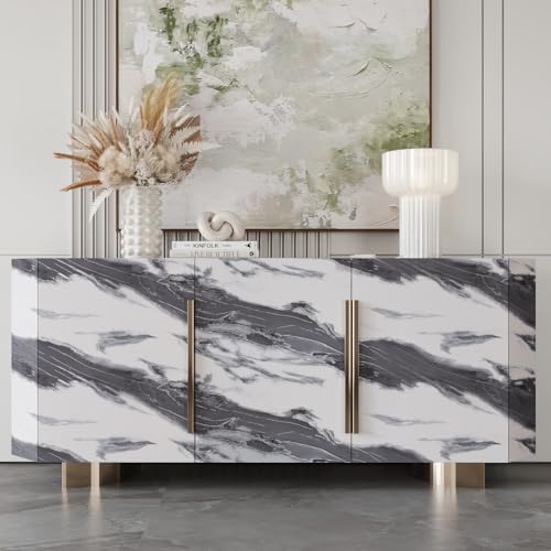 CRE8TIVE Silver Grey White Liquid Marble Contact Paper Peel and Stick Modern Marble Wallpaper Removable Self Adhesive Countertop Contact Paper Waterproof Vinyl Roll for Cabinets Tables Shelves 12"x80"