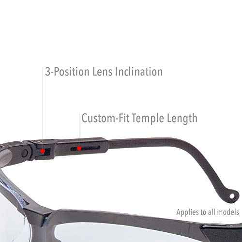 Honeywell Uvex by Genesis Safety Glasses with Uvextreme Anti-Fog Coating, Black Frame