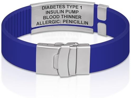 Divoti Custom Engraved Medical Alert ID Bracelet – Dual-Sided Laser Etching, Silicone Wristband, Stainless Steel Security Clasp – Adjustable & Trim-to-Fit – Emergency Medical Info Band for Men & Women