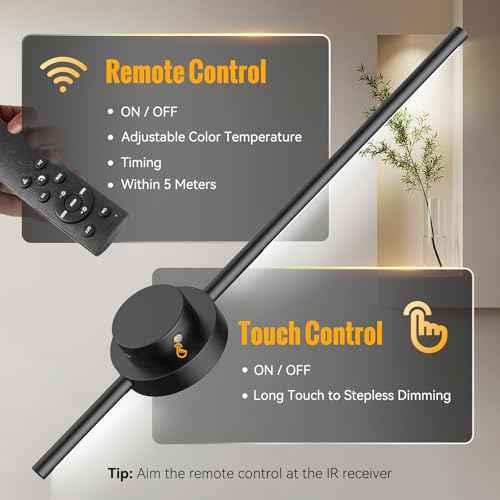 Rechargeable Wall Sconces, 27.5 Inch Set of 2 | Wireless with Remote | 360¡Æ Adjustable Heads & 3 Color Temperatures | with Timer | Easy No-Wire Installation for Bedroom, Hallway, Staircase