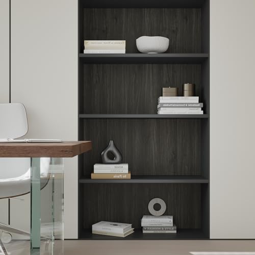 VaryPaper 15.7''x78.7'' Dark Grey Brown Wood Grain Contact Paper Peel and Stick Wood Wallpaper for Bedroom Removable Waterproof Self Adhesive Wood Vinyl Wrap for Cabinets Countertops Desk Furniture
