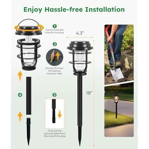 Bright Solar Pathway Lights Outdoor, 8 Pack Waterproof IP65, Auto On/Off Solar Powered Garden Lights for Yard Lawn Walkway Landscape Pool Outside - 3-in-1 Hanging, Tabletop & Stake Lighting
