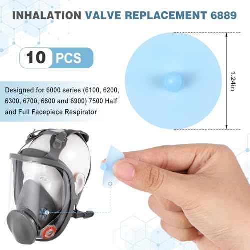 Kingdder 30 Pcs Half and Full Face Respirator Mask Replacement Parts Compatible with 6000 Series Inhalation Port Gasket 6895 and Inhalation Valve 6893 and Valve Replacement 6889, Each 10 Pcs