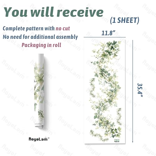 Green Vines Wall Decals Removable Leaves Plant Vinyl Stickers for Living Room Bedroom and Bathroom Botanical Decor Peel and Stick Wall Art