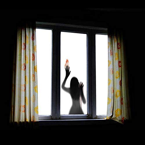 Halloween Wall Sticker Horrible Halloween Female Ghost Wall Decal Removable Glass Window Wall Stickers Decor for Party Decoration Festive Atmosphere