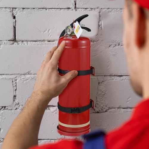 Suzile Fire Extinguisher Metal Bracket Holder Wall Mount Compatible with 5 Pound Fire Extinguishers(3 Pcs)