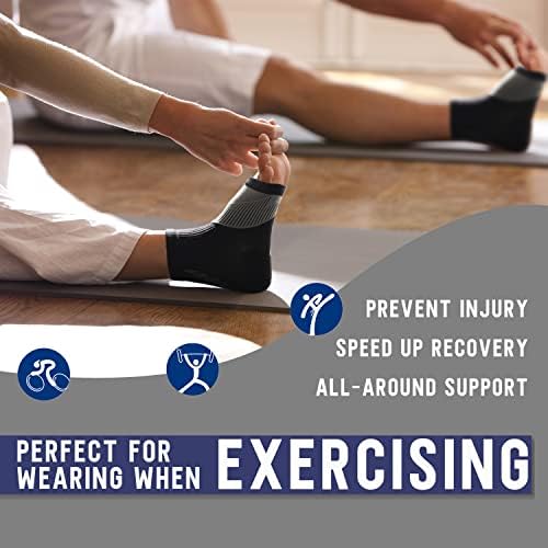 Compression Socks for Women & Men Open Toe (3 Pairs), Ankle Brace Compression Sleeve with Neuropathy, Foot Compression sleeve for Swelling, Pain & Plantar Fasciitis Relief (Black, XL)