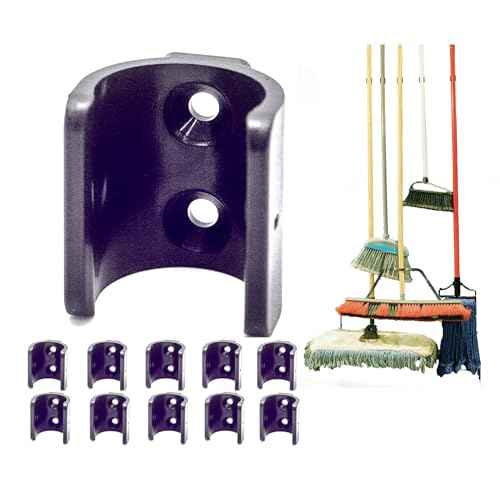 StealthMounts Mop Broom & Yard Tool Holders -10 Pack | Mop and Broom Holder Wall Mount | Broom Hanger Wall Mount