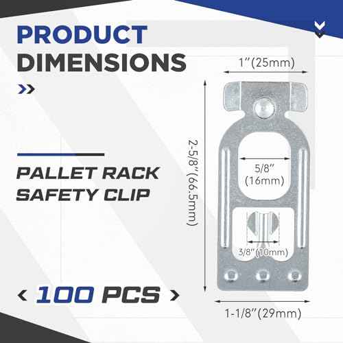 Zonon 100 Pcs Teardrop Pallet Rack Safety Clip Warehouse Storage Pallet Racking Beam Safety Clip Safety Steel Pallet Rack Clip Connector Cross Beam Locker for Shelf Garage