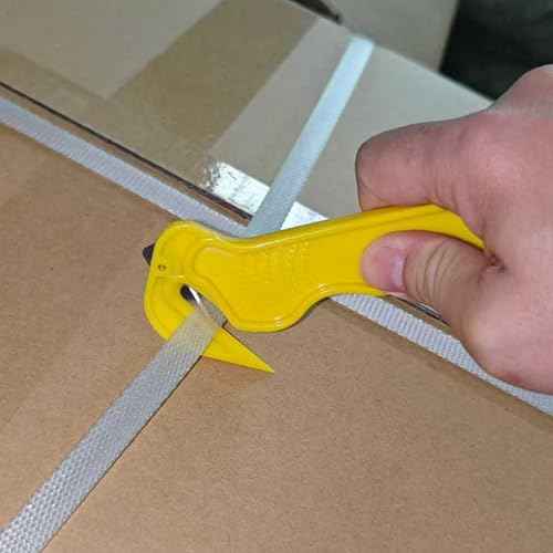 3pcs Safety Box Cutter Utility Knives Packaging Knife Set Stainless Steel Concealed Blade Package Opener with Tape Splitter for Cartons, Cardboard, Wrap, Straps, Film, 1Red and 2Yellow