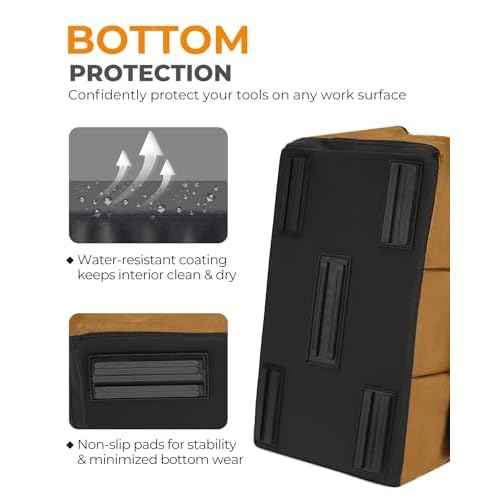 Heavy Duty Tool Bag 14-Inch, 42-Pocket Portable Empty Tool Box Organizer Storage, Anti-Collapse Toolbox Organization, 1200D Oxford Soft Handle Carrying Toolbag, Gifts for Men Father Dad
