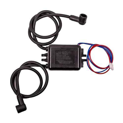 H.F Ignitor Model WMI924 Continuous Spark 120 Volt Ignition Transformer Module with Extended 24 Inch Dual Wire Insulated Spark Plugs Lead and 18 Inch Extended 2 Pin Connector Primary Leads