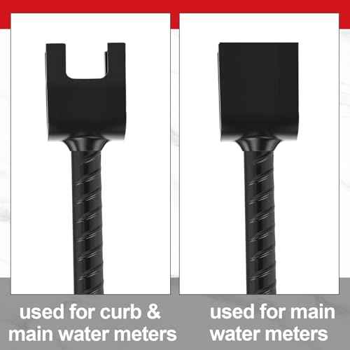 Water Meter Key 16 Inch Enforced Steel Wrench T-handle with 4-way Multi-functional Universal Cross Key Brass Water Meter Box Tool for Curb Main, Underground Stop, Waste Valves (Red, Gold)