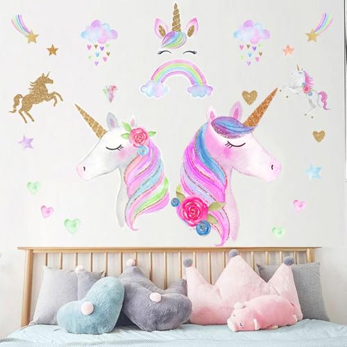 Unicorn Wall Decal, Stickers Children's Room Princess Decoration Wall Kids Room Decor Decals Bedroom for Girls